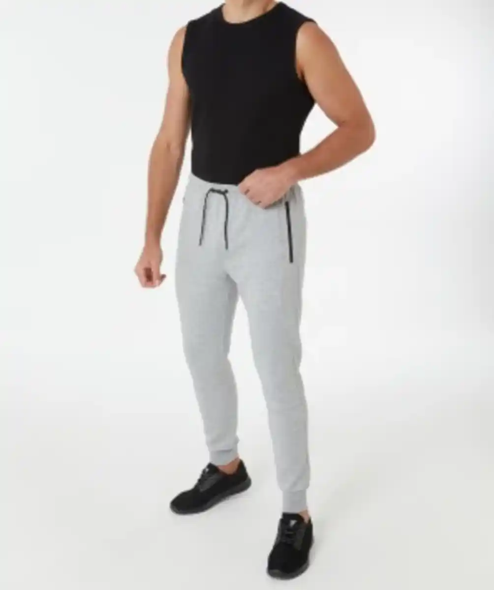 Bild 1 von Jogginghose in Melange, X-Mail, elastischer Bund, grau melange