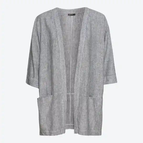 Bild 1 von Damen-Leinenkimono mit 3/4-Ärmeln, Gray