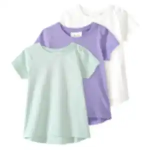 3 Baby T-Shirts unifarben LILA / MINT / CREMEWEISS