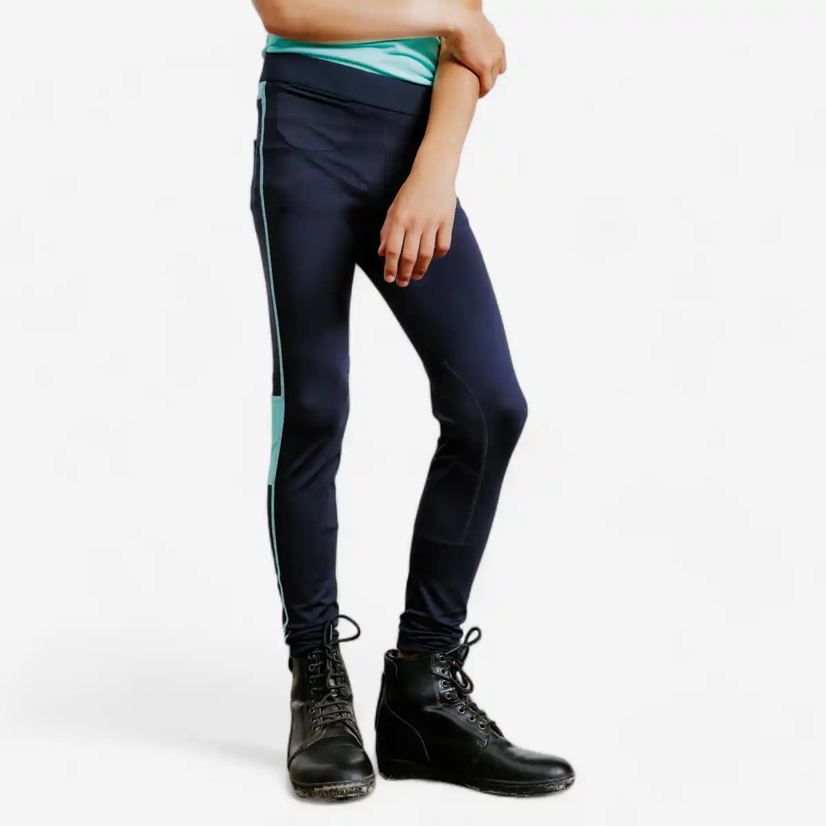 Bild 1 von Reitleggings 100 Light Kinder blau/türkis Blau