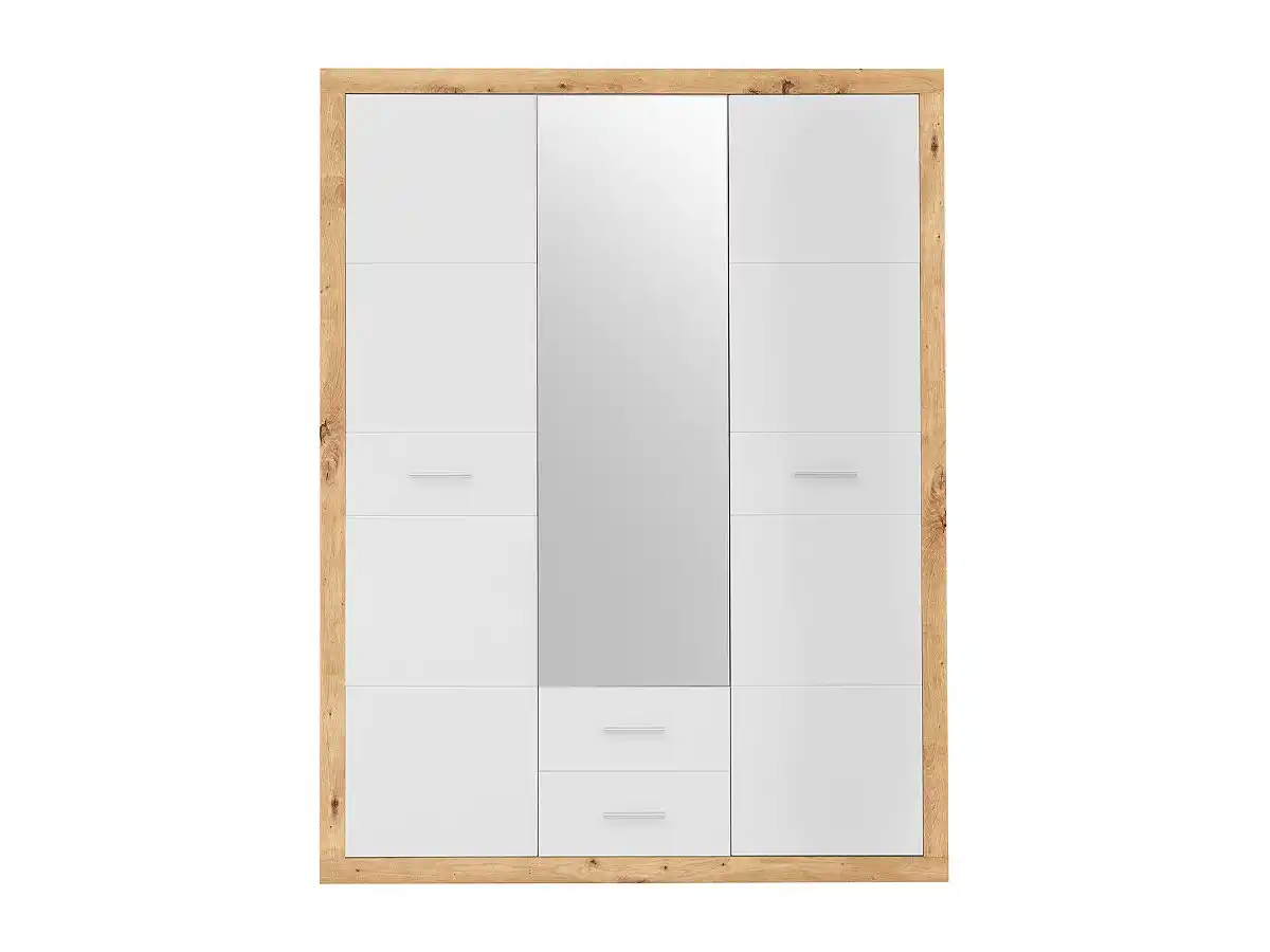 Bild 1 von Kleiderschrank mit Spiegel - Artisan Eiche - weiß - 151 cm - STONE