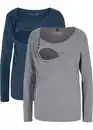 Bild 1 von Umstandsshirt / Stillshirt mit Bio-Baumwolle, 2er-Pack, 32/34, Grau