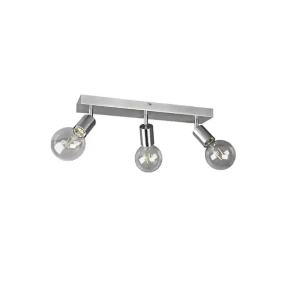 Bild 1 von Retrofit Deckenlampe mit 3 Spots Vannes 3-flammig nickelfarbig 44x12,5cm 9cm Metall