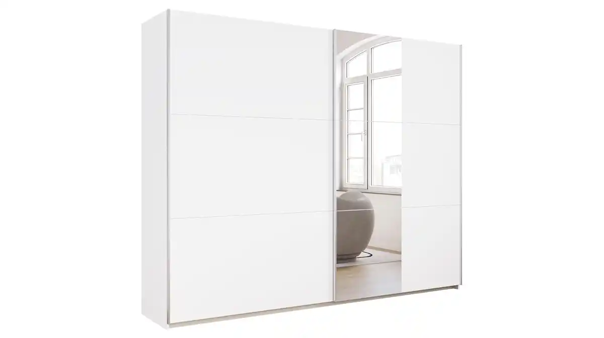 Bild 1 von Schwebetürenschrank weiß Spiegel 261 cm - rauch - KRONACH
