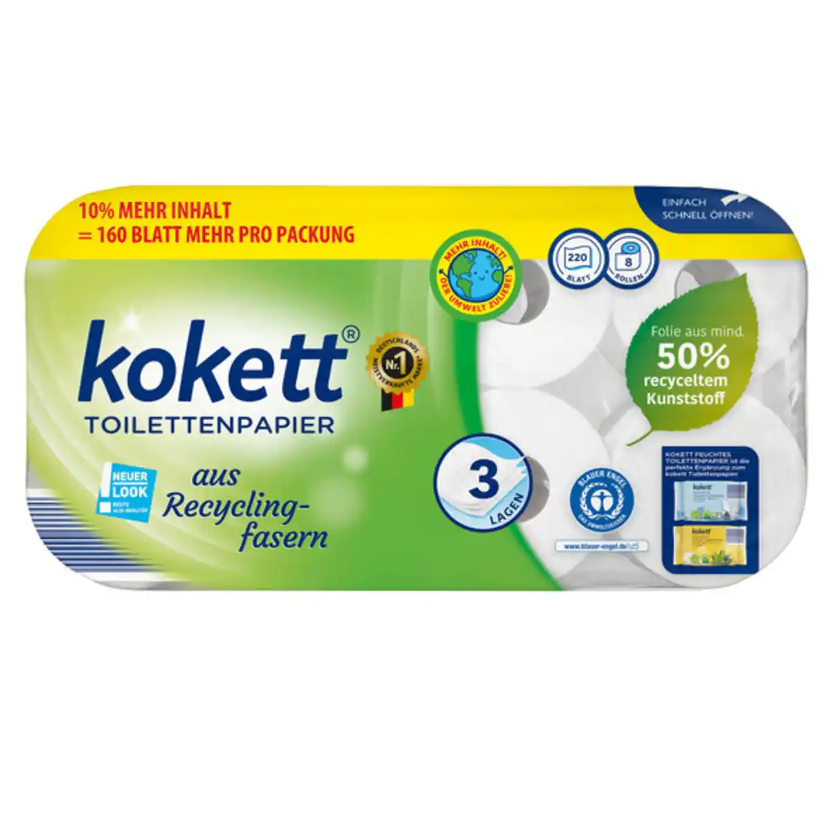 Bild 1 von Toilettenpapier, 3-lagig Recycling, 32 Rollen