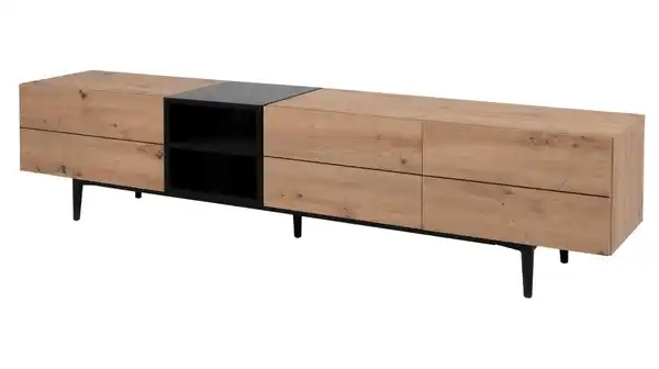 Bild 1 von TV - Lowboard Artisan Eiche - schwarz 195 cm - NOLA