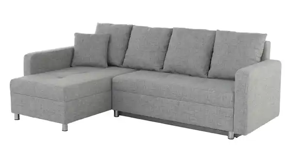 Bild 1 von Ecksofa mit Schlaffunktion grau 228 x 154 cm - KAPPELN