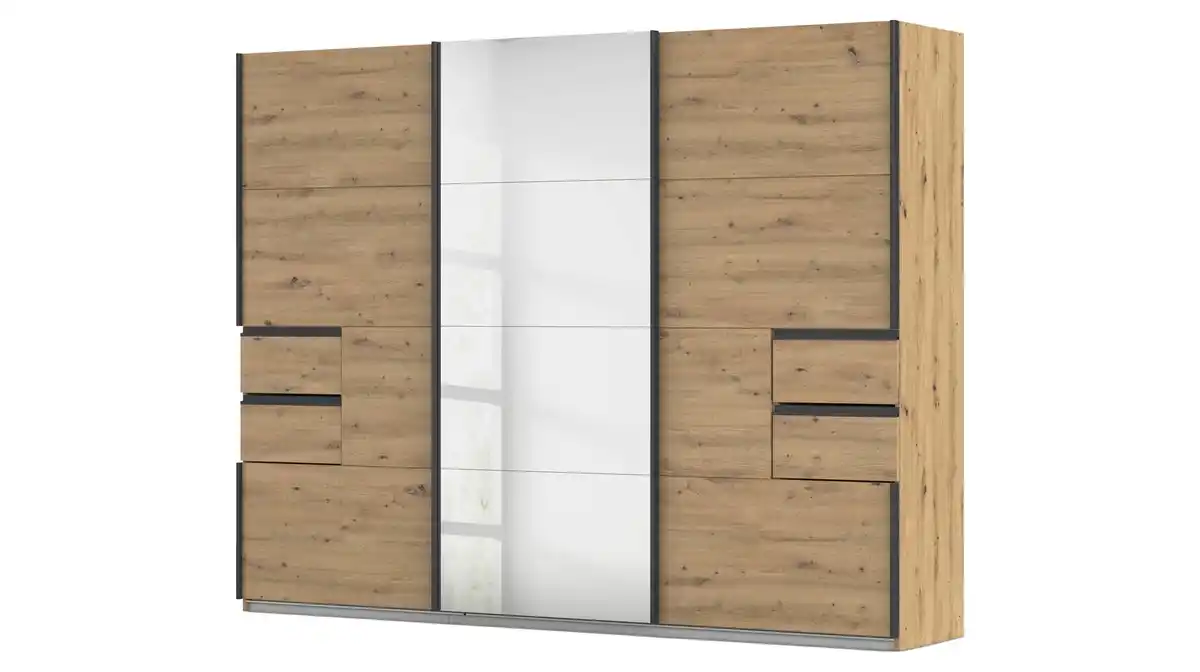 Bild 1 von Schwebetürenschrank mit Spiegel - Artisan Eiche - 271 cm - rauch - LUZIA
