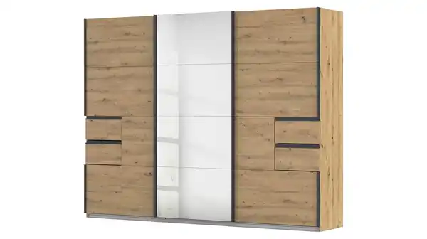 Bild 1 von Schwebetürenschrank mit Spiegel - Artisan Eiche - 271 cm - rauch - LUZIA