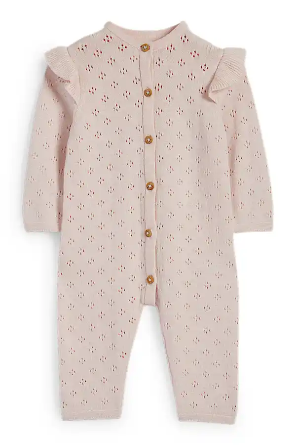 Bild 1 von C&A Baby-Strick-Jumpsuit, Rosa, Größe: 50