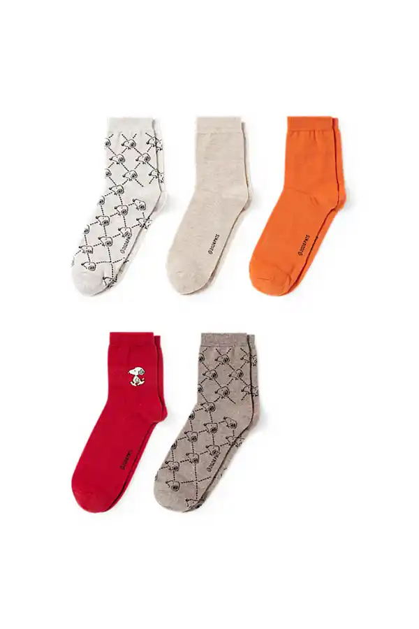 Bild 1 von C&A Multipack 5er-Socken mit Motiv-Snoopy, Beige, Größe: 35-38