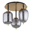 Bild 1 von GLOBO Retrofit Deckenlampe Blacky messingfarbig /rauchfarbig 46x46cm H30cm