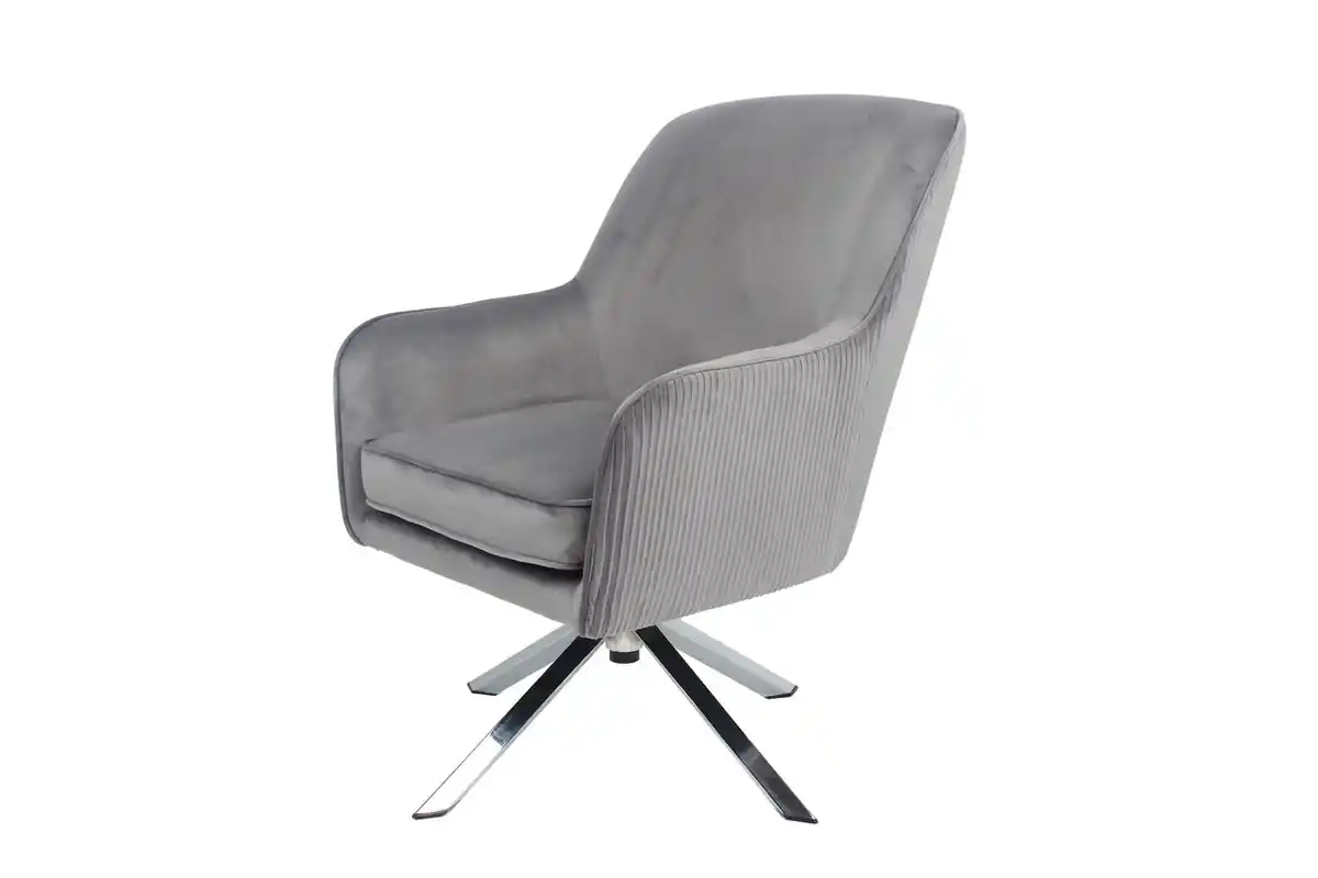 Bild 3 von Happy Home Drehsessel mit Samtbezug HWP63-GRA grau