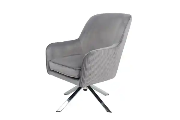 Bild 3 von Happy Home Drehsessel mit Samtbezug HWP63-GRA grau