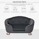 Bild 3 von Haustiersofa Hundematte Katzen Sofa mit Kissen Plüsch Dunkelgrau