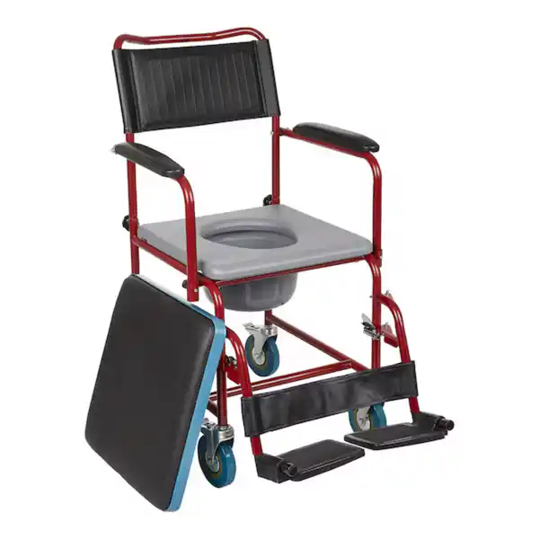Bild 2 von Fahrbarer Toilettenstuhl AT51025 mit Stahlrahmen + Eimer