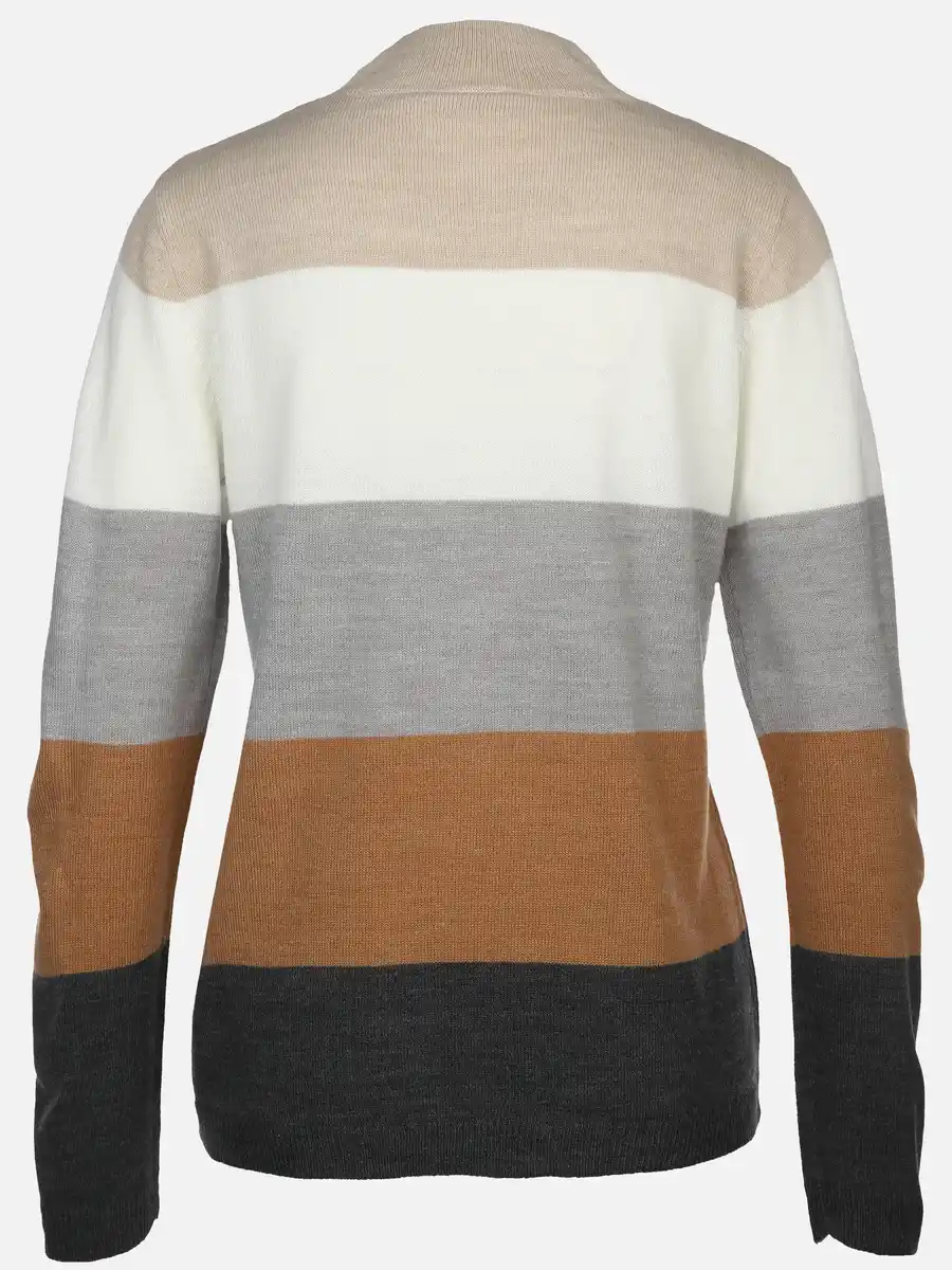 Bild 2 von Damen Strickpullover mit Streifen Beige