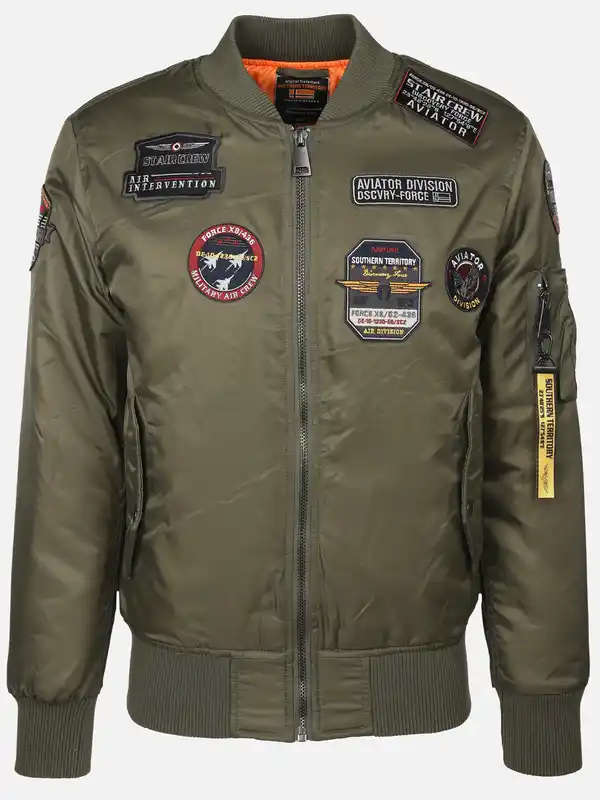 Bild 1 von Herren Bomberblouson mit vielen Patches Oliv