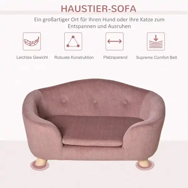 Bild 4 von Haustiersofa Hundematte Katzen Sofa mit Kissen Plüsch Rosa