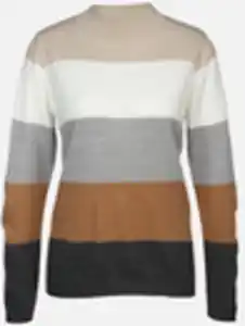 Damen Strickpullover mit Streifen Beige