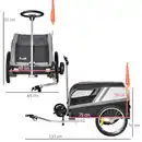 Bild 4 von 2-in-1 Hundeanhänger Trolley für Haustier Lastenanhänger Schwarz+Silber