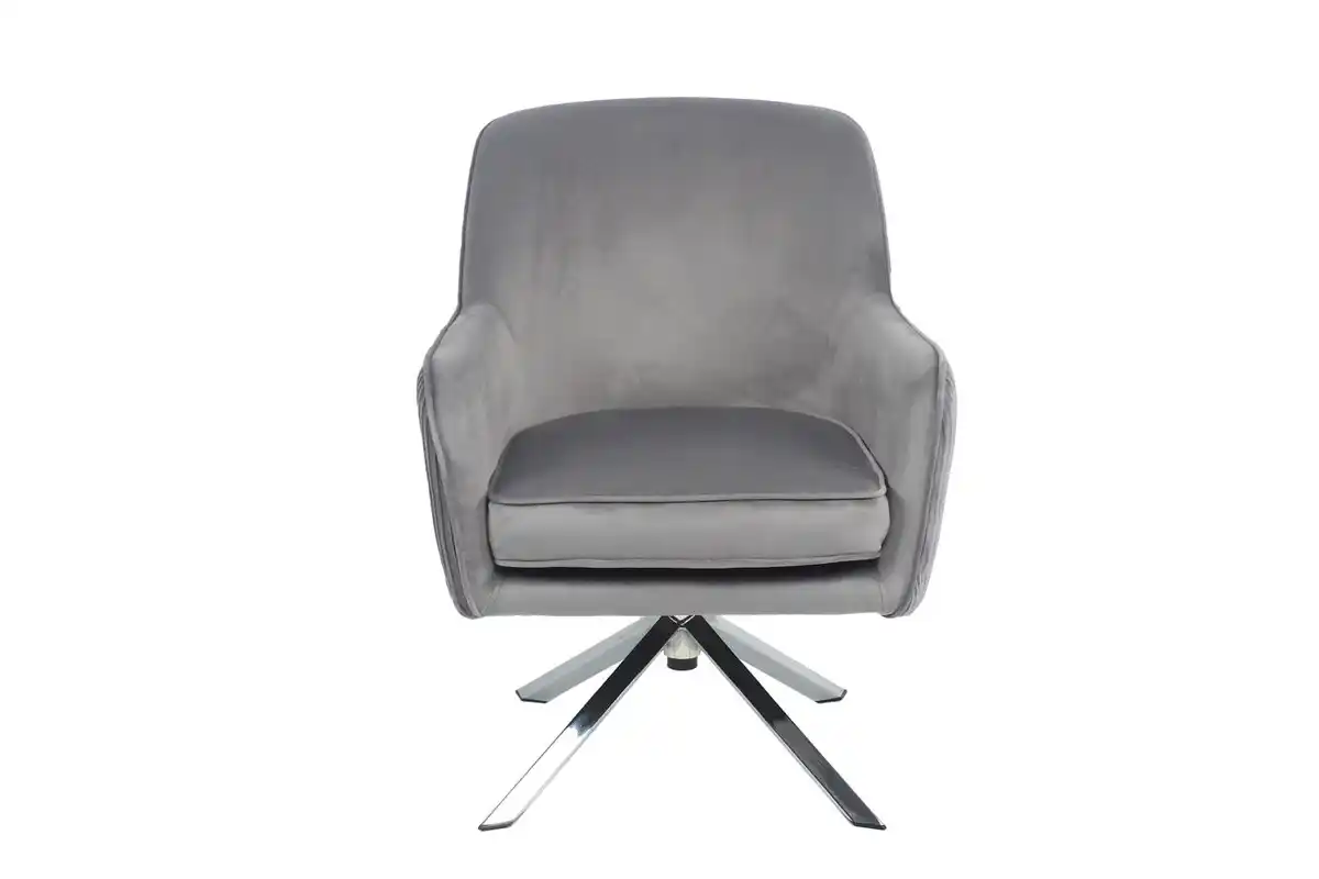 Bild 2 von Happy Home Drehsessel mit Samtbezug HWP63-GRA grau