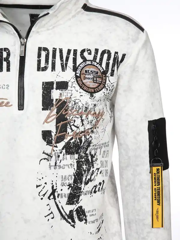 Bild 3 von Herren Sweattroyer mit Print Weiß