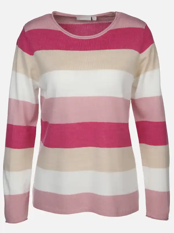 Bild 1 von Damen Strickpullover "Cashmere Like" mit Streifen Rosa