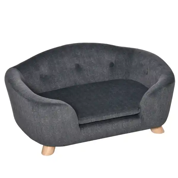 Bild 1 von Haustiersofa Hundematte Katzen Sofa mit Kissen Plüsch Dunkelgrau