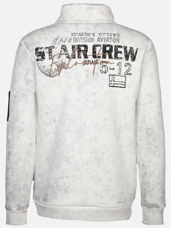 Bild 2 von Herren Sweattroyer mit Print Weiß