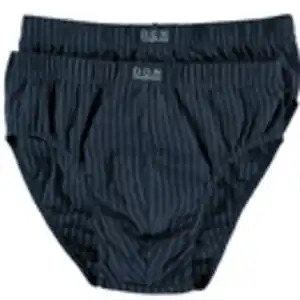 DON Herren-Slip Stretch 2er-Pack, Navy/Weiß, L