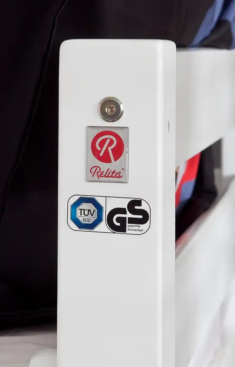 Bild 3 von Relita Etagenbett STEFAN Buche massiv weiß lackiert mit Tunnel Beige/Grün