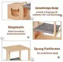 Bild 4 von Katzenhaus mit Hängematte, Katzenkiste mit Sisalstamm, Katzenhöhle, Katzenbaum, Katzenaktivitätszent