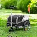 Bild 3 von 2-in-1 Hundeanhänger Trolley für Haustier Lastenanhänger Schwarz+Silber