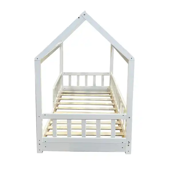 Bild 4 von Kinderbett Hausbett 165 x 86 x 141 cm Kiefer massiv weiß