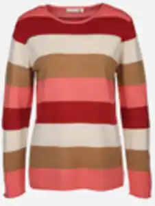 Damen Strickpullover "Cashmere Like" mit Streifen Rot