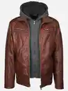 Bild 3 von Herren Bikerjacke 2in1 mit Kapuze Braun