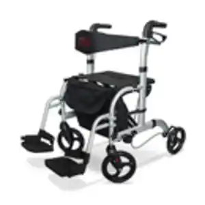 Alu Vierrad-Rollator mit abnehmbaren Fußstützen AT51005