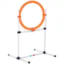 Bild 2 von Hundetrainingsset Springring für Haustier-Agility-Training tragbar PE Weiß + Orange 74,5 x 66 x 91 c