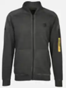 Herren Sweatjacke in verwaschener Optik Schwarz