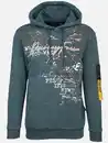 Bild 1 von Herren Kapuzensweatshirt mit Print und Schrift Türkis