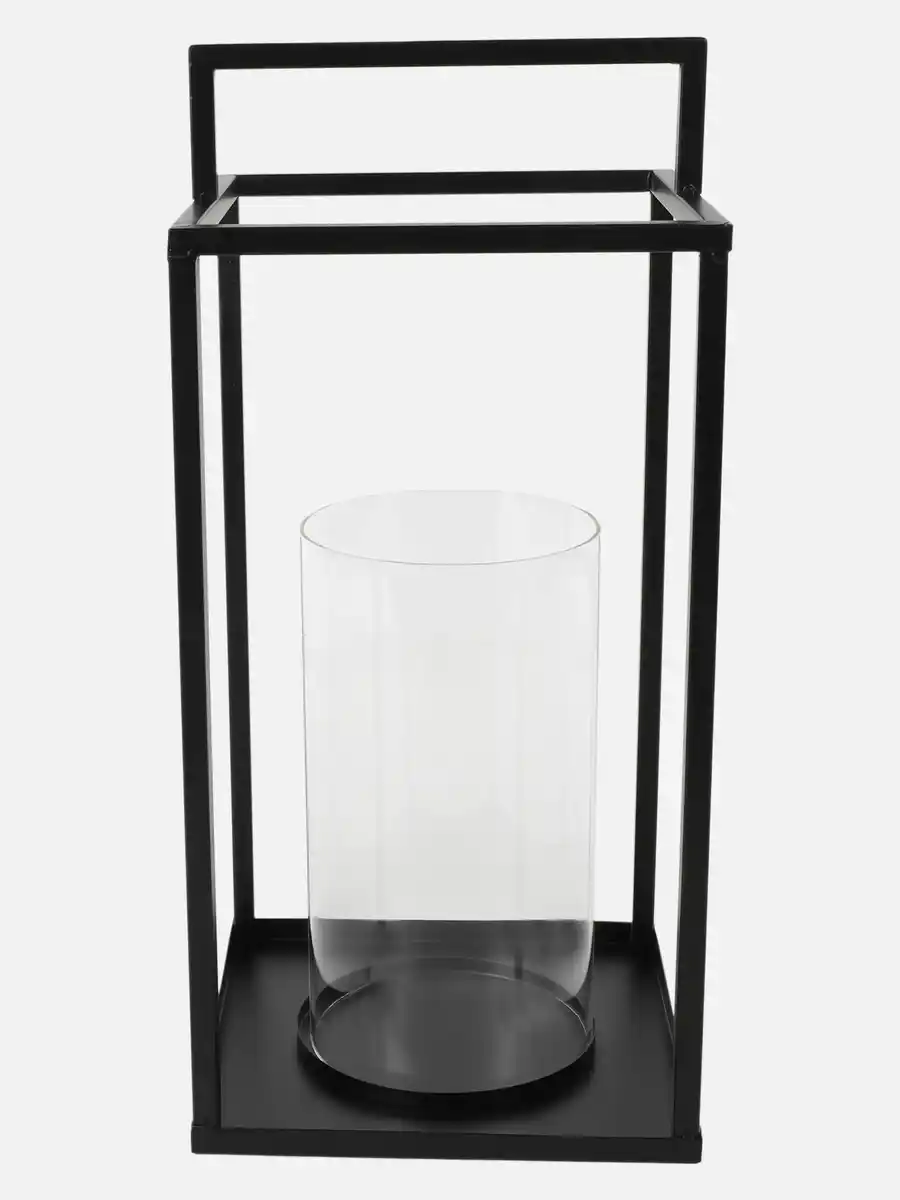 Bild 2 von Laterne/Windlicht mit Glas Schwarz
