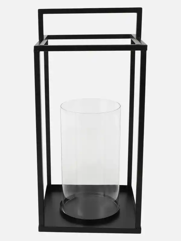 Bild 2 von Laterne/Windlicht mit Glas Schwarz