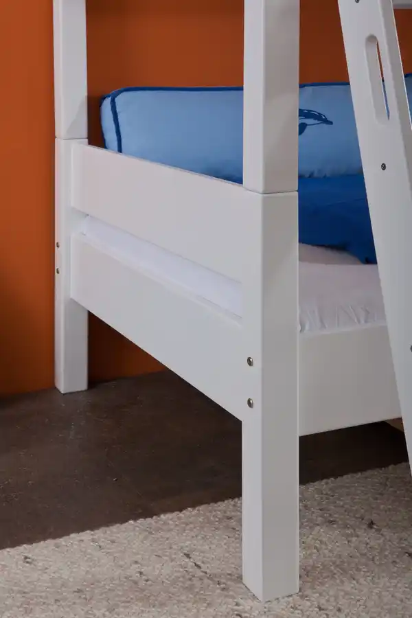 Bild 2 von Relita Etagenbett STEFAN Buche massiv weiß lackiert mit Tunnel Pirat