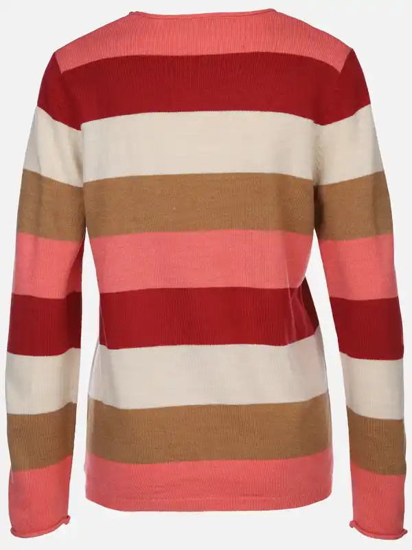 Bild 2 von Damen Strickpullover "Cashmere Like" mit Streifen Rot