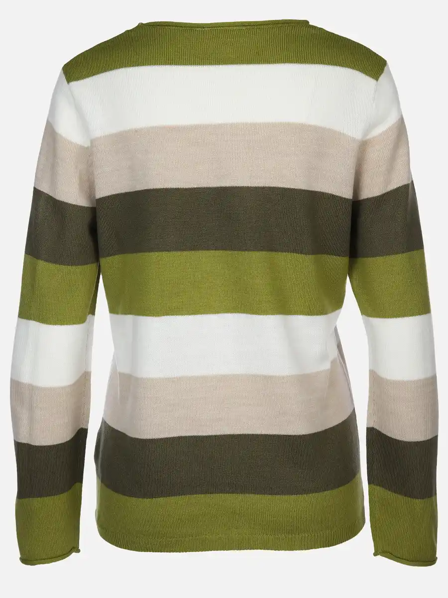 Bild 2 von Damen Strickpullover "Cashmere Like" mit Streifen Grün