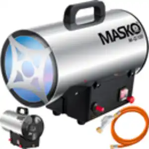 MASKO® Gasheizgebläse Gasheizer Heizkanone Gasheizstrahler Bauheizer Gas Heizgerät heizstrahler Heißluftgenerator inkl. Gasschlauch &amp; Druckminderer Heizgebläse für handelsübliche Gasflasch