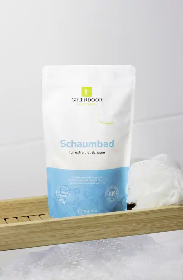 Bild 2 von GREENDOOR Schaumbad mit Bio Jojobaöl und Atlantik Meersalz, 500 g