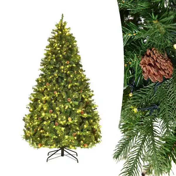 Bild 1 von COSTWAY Künstlicher Weihnachtsbaum »LED Künstlicher Weihnachtsbaum, Tannenbaum«, 225cm geschmückt, mit Klappsystem und Metallständer, ideal für Zuhause, Büro, Geschäfte und Hotels