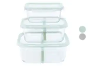 LIVARNO home Glas-Lunchboxen-Set, 3-teilig,  3 Dosen